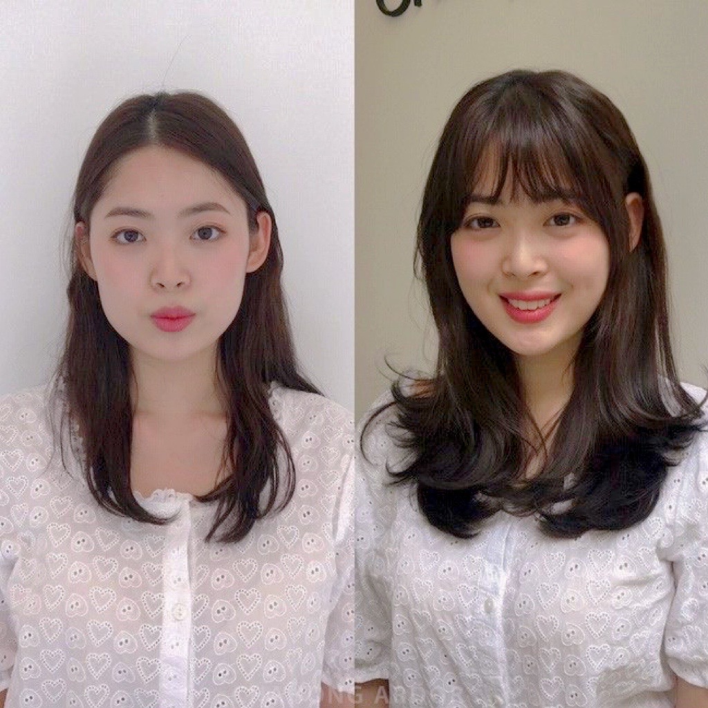 ทรงผมเกาหลีสาวผมยาว