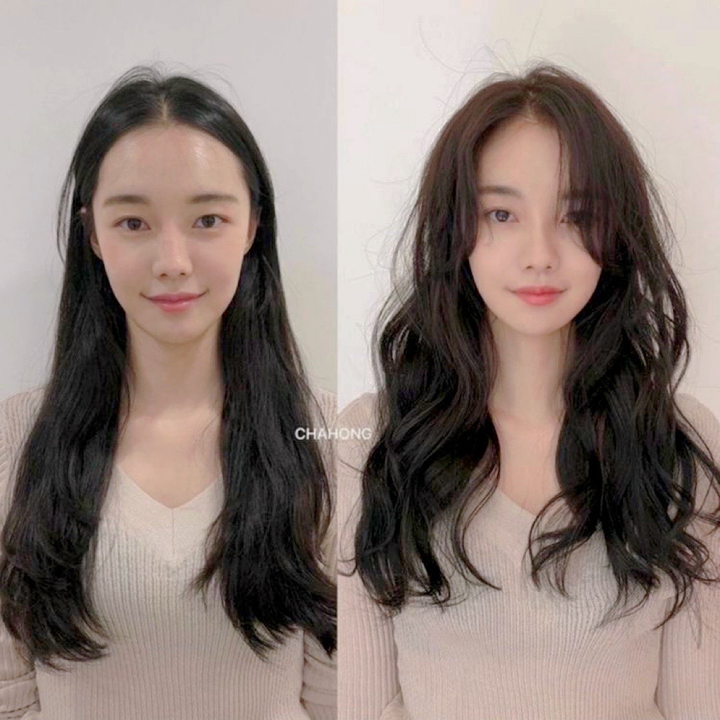 ทรงผมเกาหลีสาวผมยาว