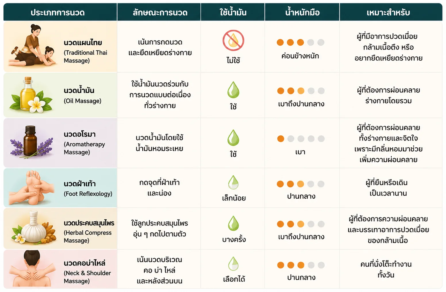 การนวดประเภทต่าง ๆ